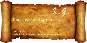 Keglevich Gyula névjegykártya